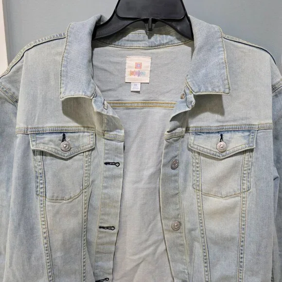 LuLaRoe Jean Jacket Size XL Light Blue Stretch Denim Casual Layering Piece - Picture 3 of 10